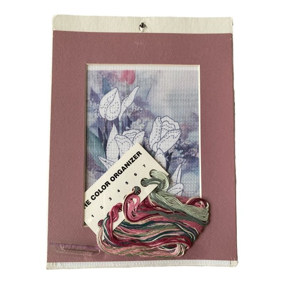 JCA Weekenders Springtime In Pink Countless Cross Stitch Kit 5x7 #02722 *New - Picture 2 of 2